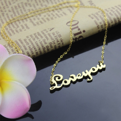 Personalised Cursive Name Necklace 18ct Gold Plated - AMAZINGNECKLACE.COM