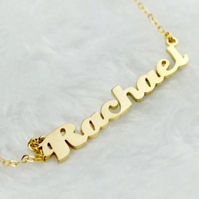 Personalised 18ct Gold Plated Silver Puff Font Name Necklace - AMAZINGNECKLACE.COM