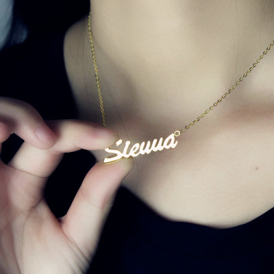 18ct Gold Plated Personalised Name Necklace "Sienna" - AMAZINGNECKLACE.COM