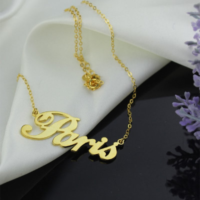 18ct Gold Plating Name Personalised Necklace "Paris" - AMAZINGNECKLACE.COM