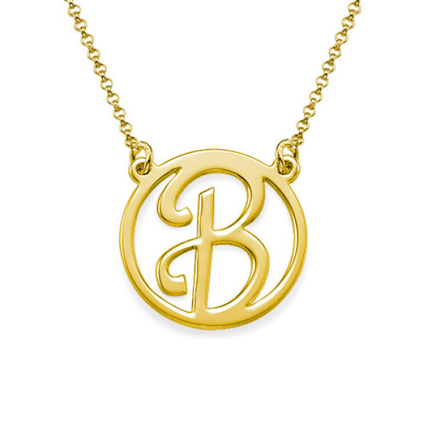 18k Gold Plated Cut Out Initial Personalised Necklace - AMAZINGNECKLACE.COM