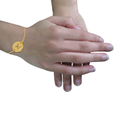 Engraved 18ct Gold Plated Disc Personalised Bracelet/Anklet - AMAZINGNECKLACE.COM