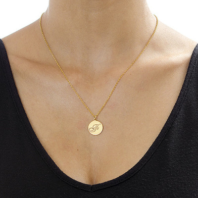 18ct Gold Plated Initial Pendant with Script Font - AMAZINGNECKLACE.COM
