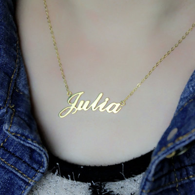 Personalised Classic Name Necklace in 18ct Gold Plated - AMAZINGNECKLACE.COM