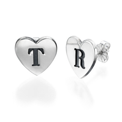 Heart Initial Personalised Earrings - AMAZINGNECKLACE.COM
