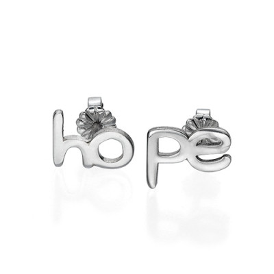 Hope and Love Stud Personalised Earrings - AMAZINGNECKLACE.COM