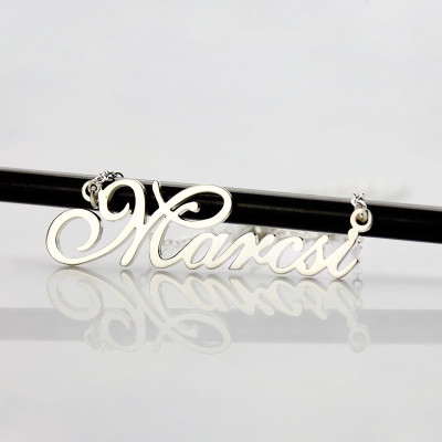 Personalised Nameplate Necklace Sterling Silver - AMAZINGNECKLACE.COM