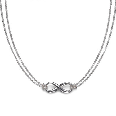 Silver Infinity Personalised Necklace - AMAZINGNECKLACE.COM