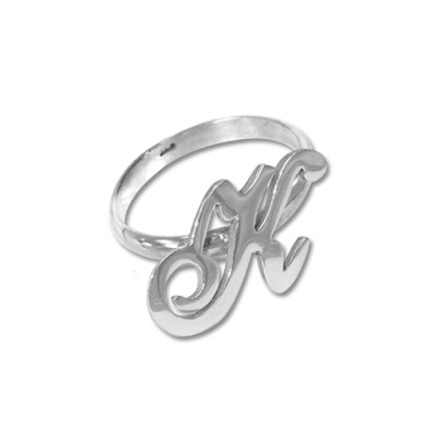 Initial Personalised Ring in Silver - AMAZINGNECKLACE.COM