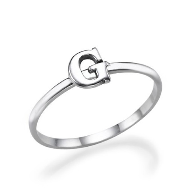 Initial Personalised Ring in Sterling Silver - AMAZINGNECKLACE.COM