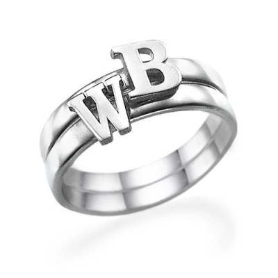 Initial Personalised Ring in Sterling Silver - AMAZINGNECKLACE.COM