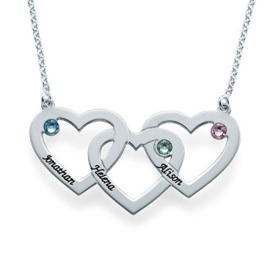 Intertwined Hearts Personalised Necklace - AMAZINGNECKLACE.COM