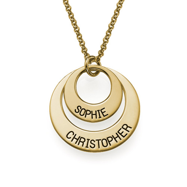 Jewellery for Mums - Disc Personalised Necklace in Gold Plating - AMAZINGNECKLACE.COM