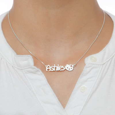 Kitten Nameplate Personalised Necklace for Girls - AMAZINGNECKLACE.COM