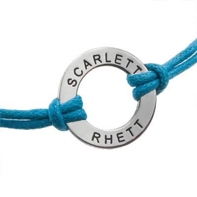Leather Style Cord Engraved Personalised Bracelet/Anklet - AMAZINGNECKLACE.COM