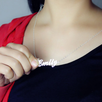 Custom Cursive Name Personalised Necklace Sterling Silver - AMAZINGNECKLACE.COM