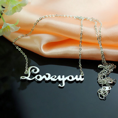 Personalised Sterling Silver Cursive Name Necklace - AMAZINGNECKLACE.COM