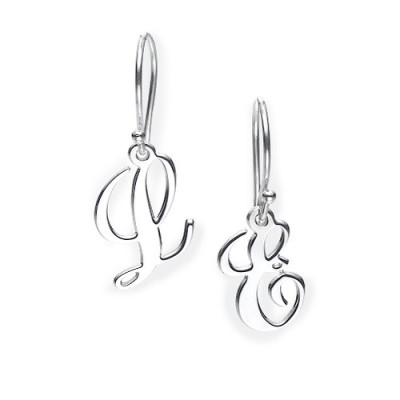 Monogram Initial Dangle Personalised Earrings - AMAZINGNECKLACE.COM
