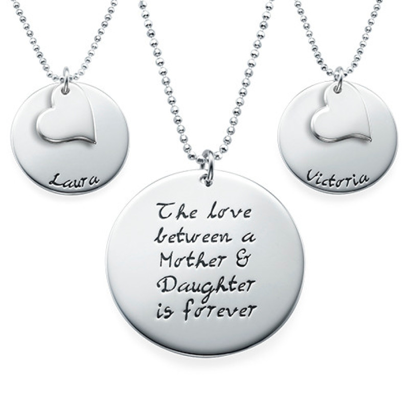 personalised mother and daughter necklace