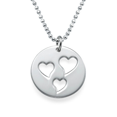 Mother and Daughter Cut Out Heart Personalised Necklace Set - AMAZINGNECKLACE.COM