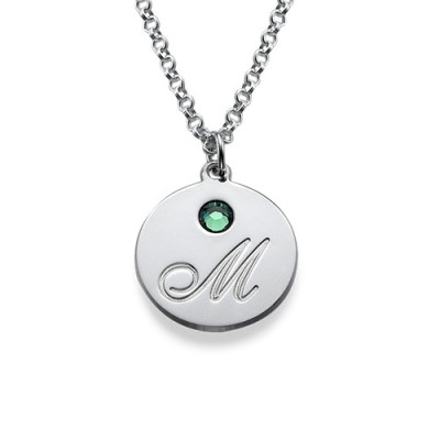 Multiple Initial Pendant Personalised Necklace with Birthstones  - AMAZINGNECKLACE.COM
