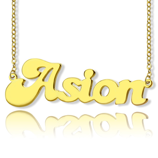 Personalised 18ct Gold Plated BANANA Font Style Name Necklace - AMAZINGNECKLACE.COM