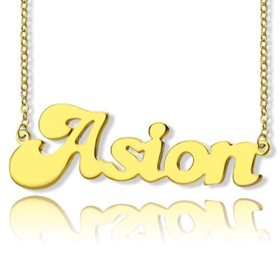 Ghetto Cute Name Personalised Necklace 18ct Gold Plated - AMAZINGNECKLACE.COM
