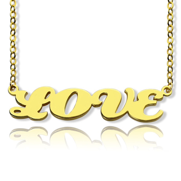 Solid Gold 18ct Capital Puff Font Name Personalised Necklace - AMAZINGNECKLACE.COM