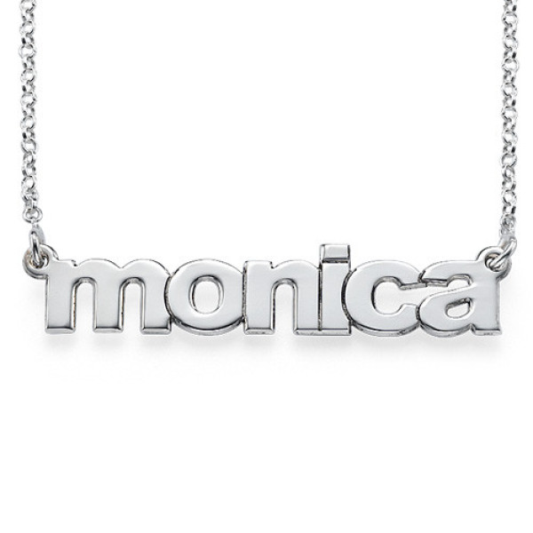 Nameplate Personalised Necklace in Lowercase Font - AMAZINGNECKLACE.COM