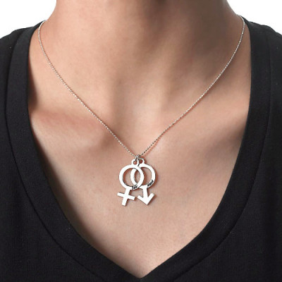 Personalised Necklace with Female  Male Symbol - AMAZINGNECKLACE.COM