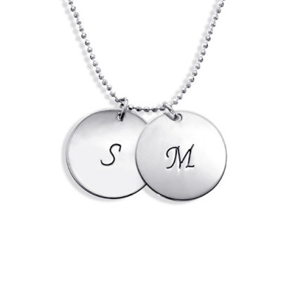 Personalised Sterling Silver Disc Pendant Necklace - AMAZINGNECKLACE.COM