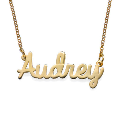 18k Gold Platied Cursive Name Personalised Necklace - AMAZINGNECKLACE.COM