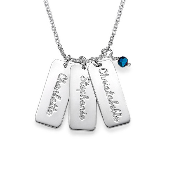 Personalised Necklace with Crystal Birthstone  - AMAZINGNECKLACE.COM