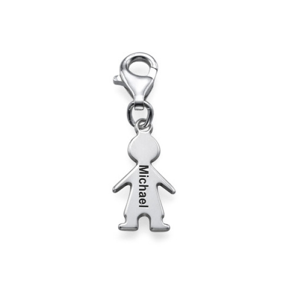 Personalised Silver Boy Pendant on Lobster Clasp - AMAZINGNECKLACE.COM