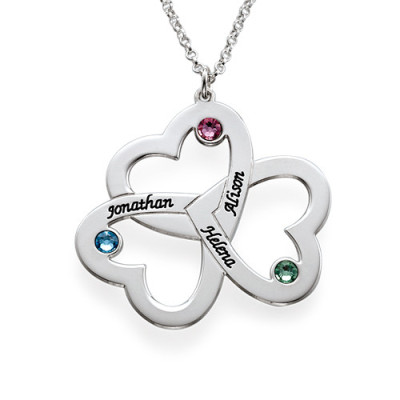 Personalised Triple Heart Necklace - AMAZINGNECKLACE.COM