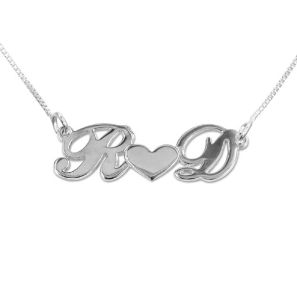 Personalised Silver Couples Heart Necklace - AMAZINGNECKLACE.COM