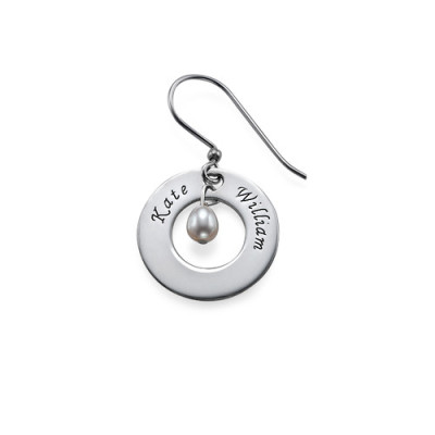 Personalised Earrings with Two Names  Birthstone  - AMAZINGNECKLACE.COM