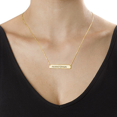 18ct Gold Plated Personalised Nameplate Necklace - AMAZINGNECKLACE.COM