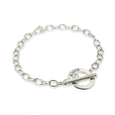 Personalised Sterling Silver T-Bar Bracelet/Anklet - AMAZINGNECKLACE.COM