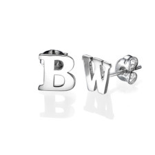 Print Initial Stud Personalised Earrings | Sterling Silver & Handcrafted