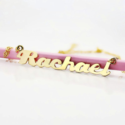 Personalised 18ct Gold Plated Silver Puff Font Name Necklace - AMAZINGNECKLACE.COM