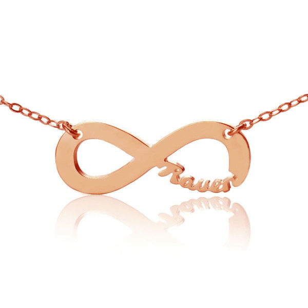 Rose Gold Plated Infinity Personalised Necklace Cut Out Name - AMAZINGNECKLACE.COM