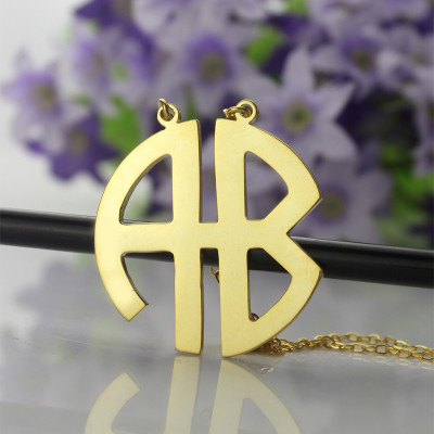 18ct Gold Plated 2 Letters Capital Monogram Personalised Necklace - AMAZINGNECKLACE.COM