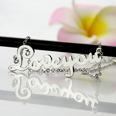 Personalised Sterling Silver Cursive Name Necklace - AMAZINGNECKLACE.COM