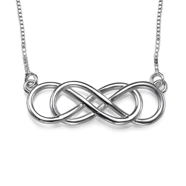 Silver Double Infinity Personalised Necklace - AMAZINGNECKLACE.COM