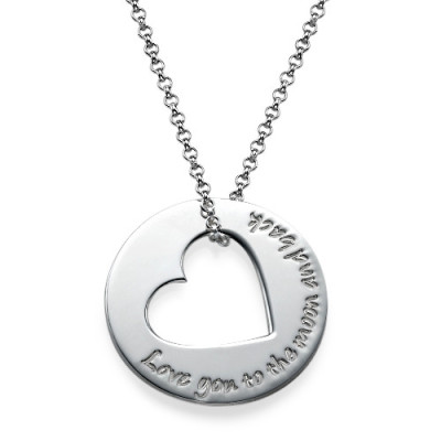 Silver Engraved Personalised Necklace with Heart Cut Out - AMAZINGNECKLACE.COM