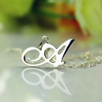 Sterling Silver Letter Personalised Necklace - AMAZINGNECKLACE.COM