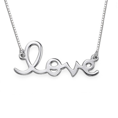 Love Personalised Necklace in Sterling Silver - AMAZINGNECKLACE.COM
