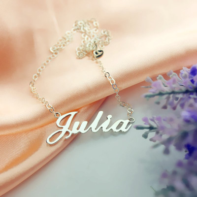 Personalised Classic Name Necklace in Silver - AMAZINGNECKLACE.COM