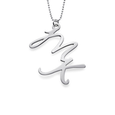 Two Initial Personalised Necklace in Sterling Silver - AMAZINGNECKLACE.COM